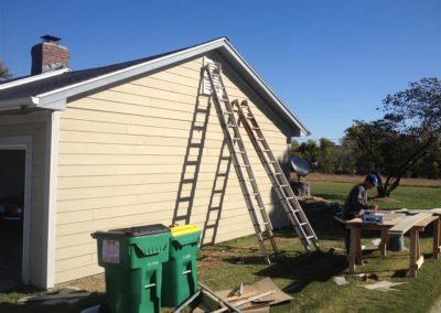 Image representing Gorilla Exteriors vinyl siding repair and installation services in Kansas City showcasing the completion of new siding on the side of a home.