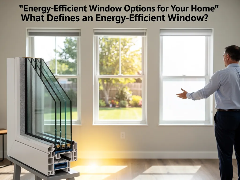 Energy-Efficient Window Options for Your Home 1 Close-up of window glass showing U-factor and SHGC performance labeling