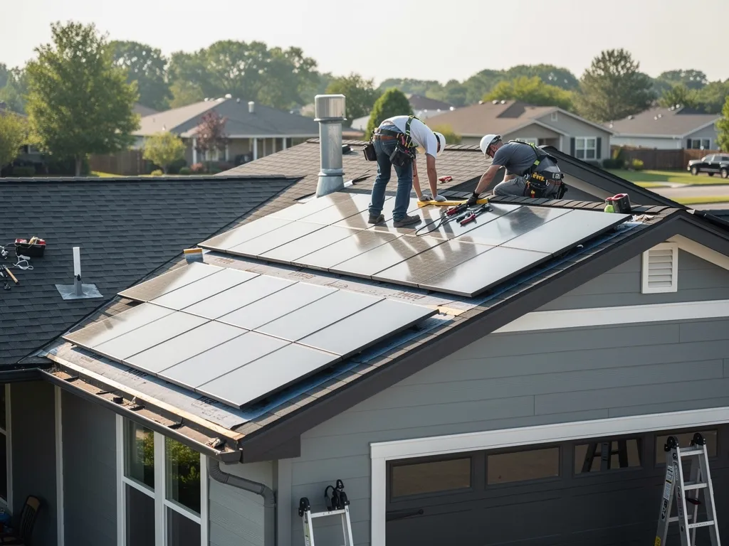 Energy-Efficient Roofing Solutions for Your Home 5 Roofing contractor inspecting shingles for quality installation